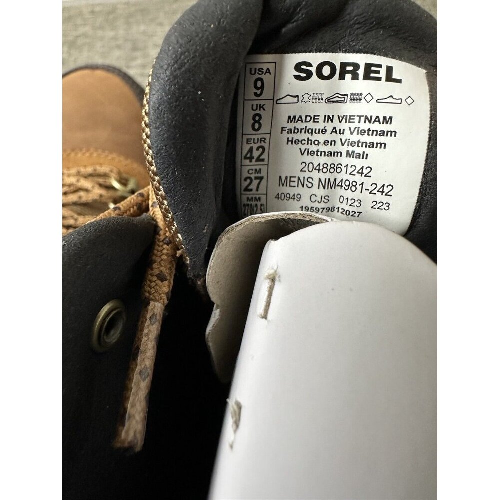 Sorel Ankeny II Hiker WP Mens Casual WP Insulated Boots Velvet Tan/Black Size 9 - Picture 7 of 9